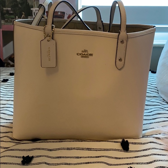 coach tote bag white
